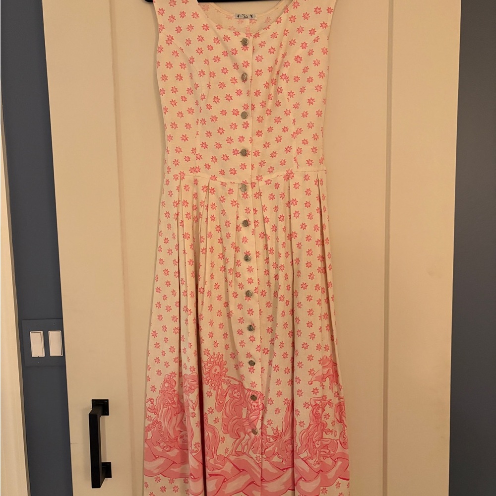 Vintage Pink Floral Maxi Dress